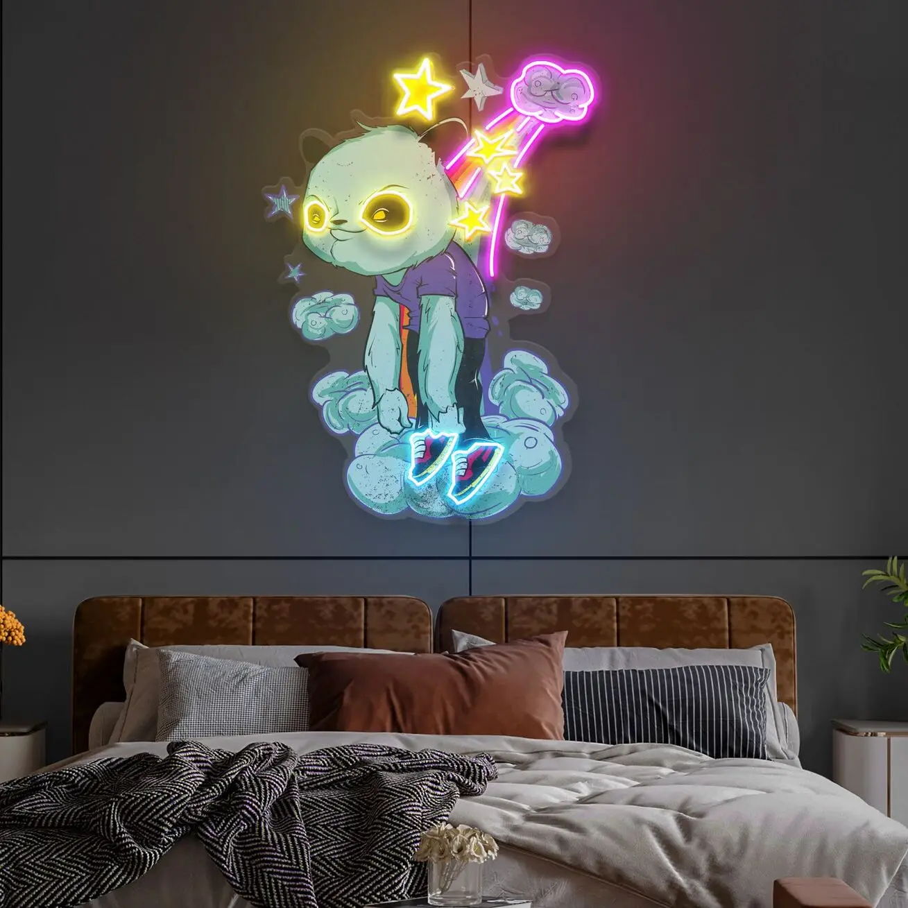 Bad Bear Neon Sign, Panda Rainbow Neon Sign, Space Neon Sign, Star Neon Sign, Custom Neon Sign, Room Decoration Light, Children'