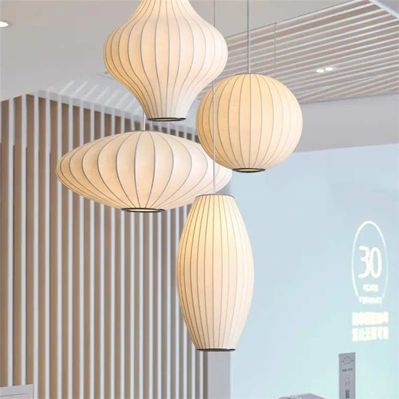 

Oriental Zen Silk Orb Pendant Lamp, Designer Chandelier for Teahouse, Dining, Hotel, Store Ambiance Decor