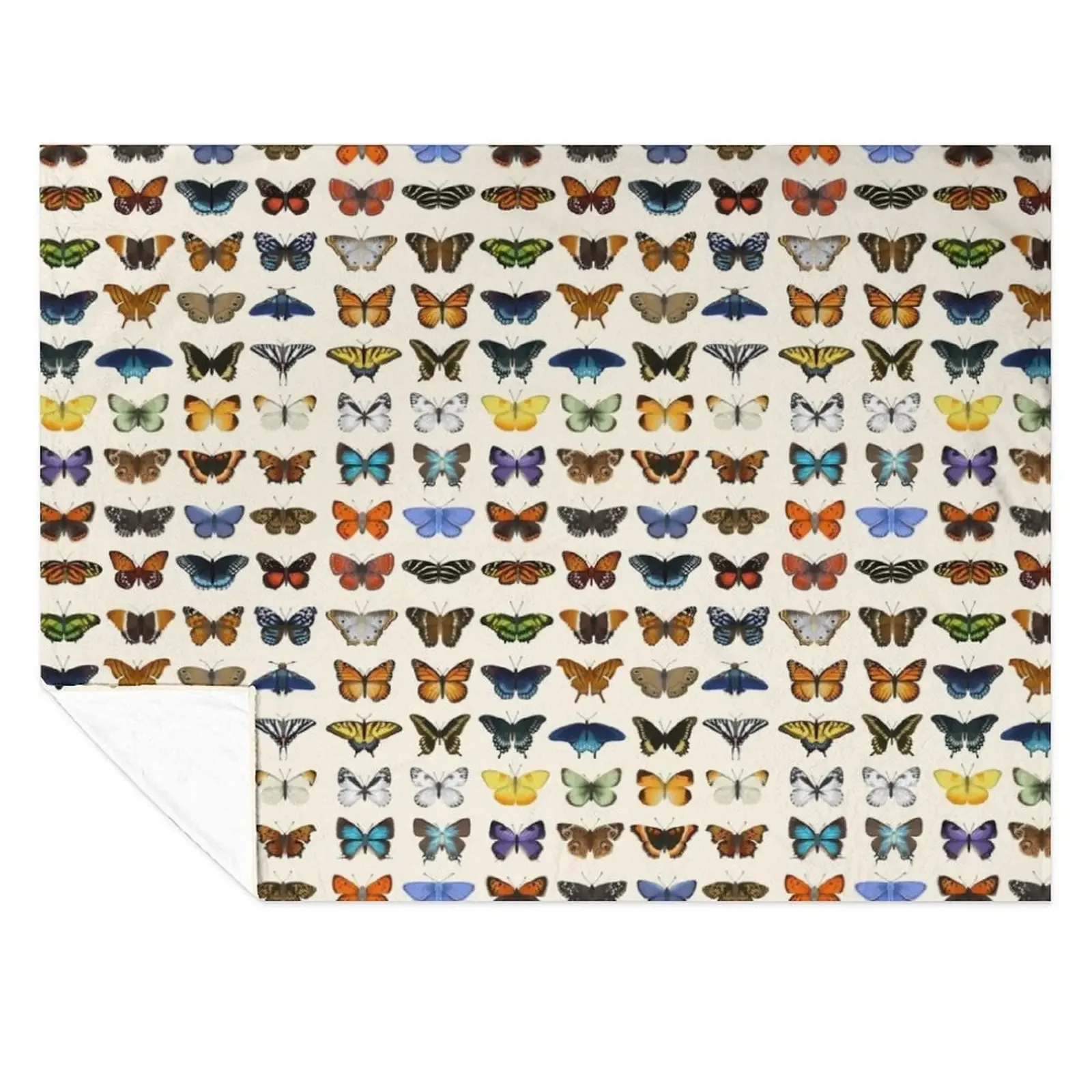 

Butterflies of North America Throw Blanket Flannel Fabric Soft Big Furry Beach Blankets