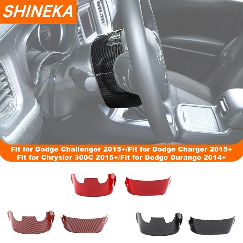 

Чехол для рулевого колеса SHINEKA, верхний декоративный чехол для Dodge Charger 2011 + для Challenger/Chrysler 300C 2015 + для Durango 2014 +