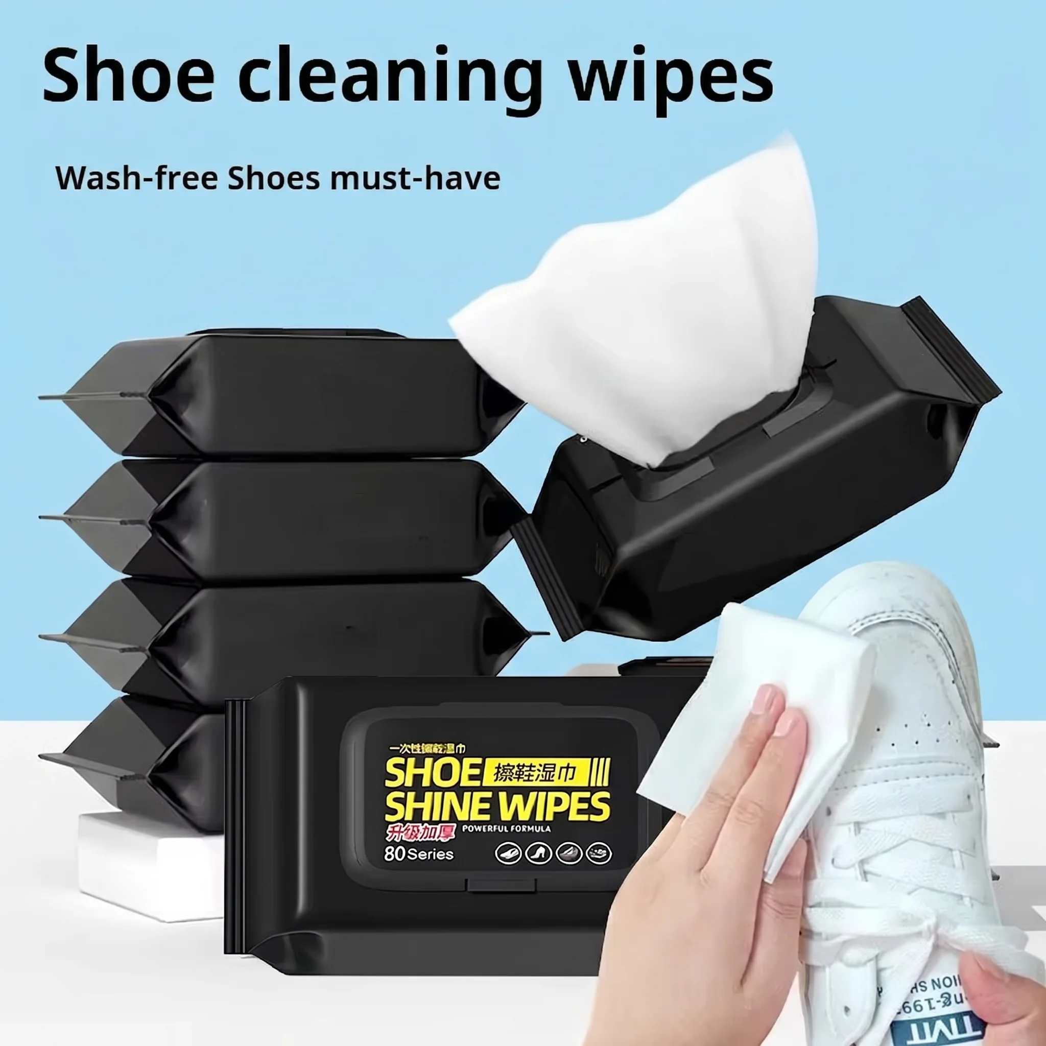 Portable Sneaker Cleaning Wipes | Quick Disposable Shoes Cleaner for Leather Canvas & White Shoes | 12/30 Pack