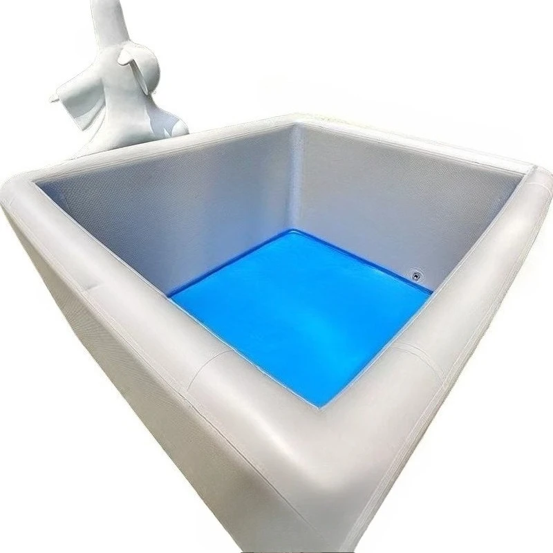 2*2*1m PVC Folding Swimming Pool Thickened Brushed Cloth Compression Explosion-Proof Home Outdoor Use for Four Seasons Ice