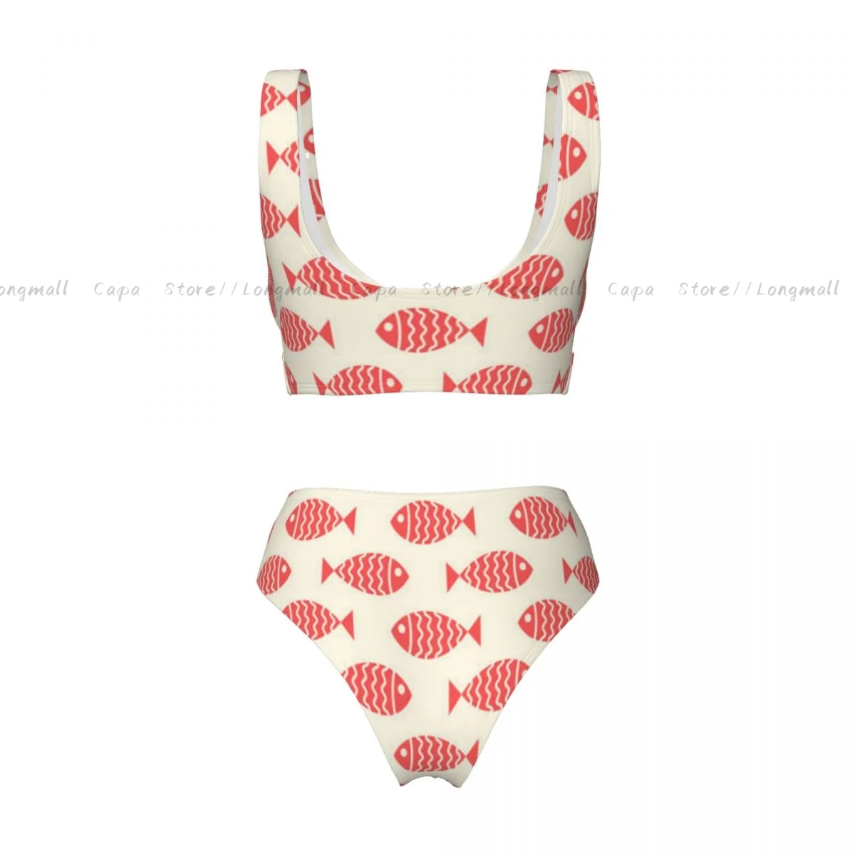 مثير مجموعة البكيني بحري السباحة الكرتون الأسماك النساء 2 قطعة ملابس السباحة عبر الحدود نمط