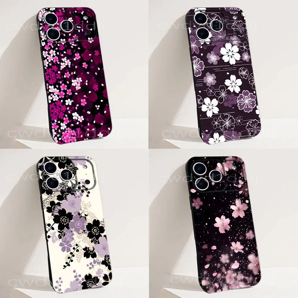 

Cherry Blossom Pink Flowers Phone Case For iPhone 17,16,15,14,13,12,11,X,XS,8,7,Pro,Max,Plus,E,SE4,Air,Mini Soft TPU Gift