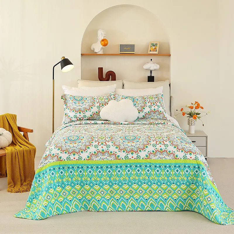 Room Decor Bedspread on The Bed Linen Cotton Quilt 1PC/3PCS Set Quilted Summer Blanket Coverlet Double Bed Cover Mattress Cover