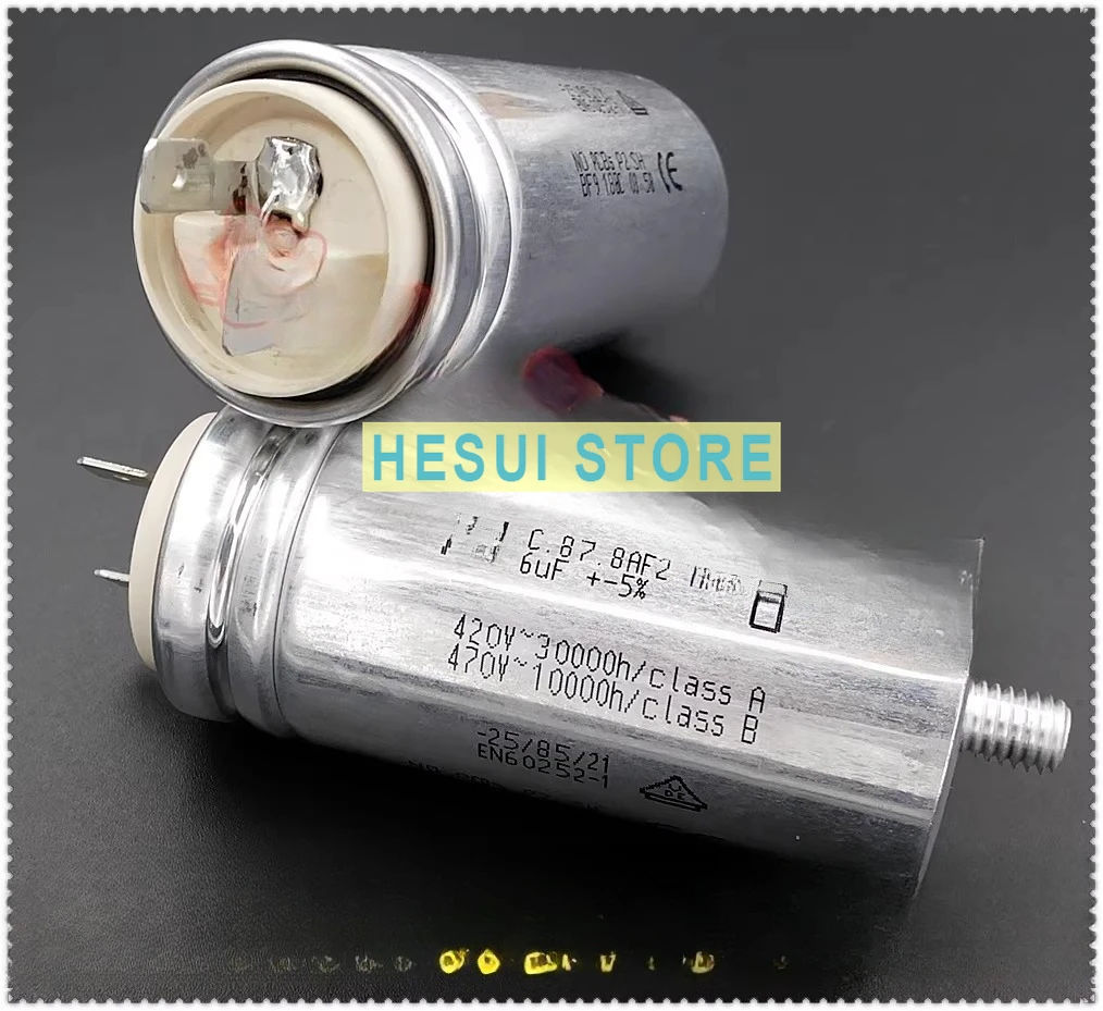 AV C.87.8AF2 MKP 6uF 420V fan motor start-up capacitor