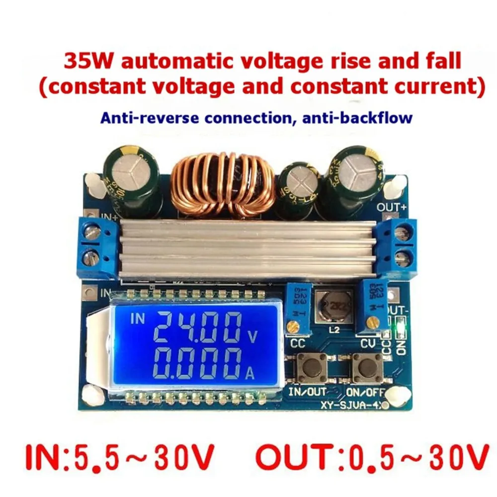 LLCS-Boost Buck Converter Adjustable Power Supply Module 5.5-30V Input To 0.5-30V Output 5V 12V 24V 4A 35W