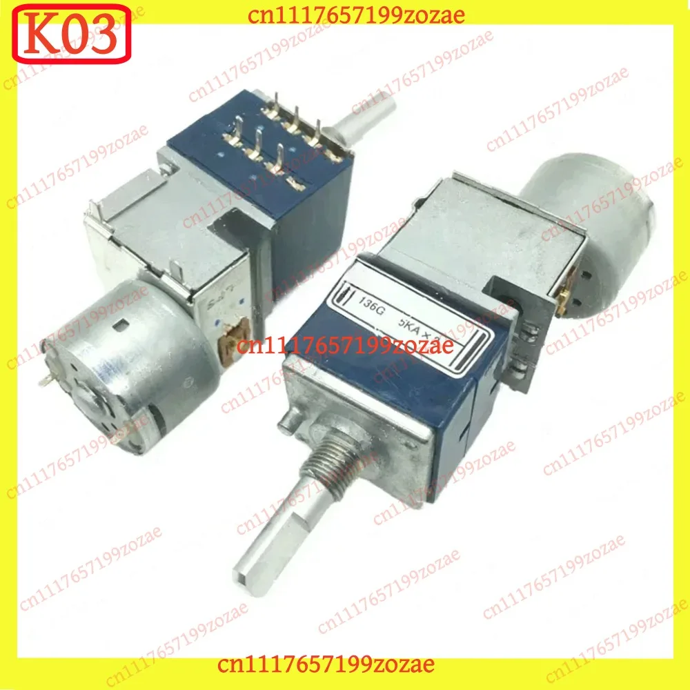 K03 RK27 Dual Motorized Potentiometer A5K 10K 20K 50K 100K for Amplifier, Replacement Parts