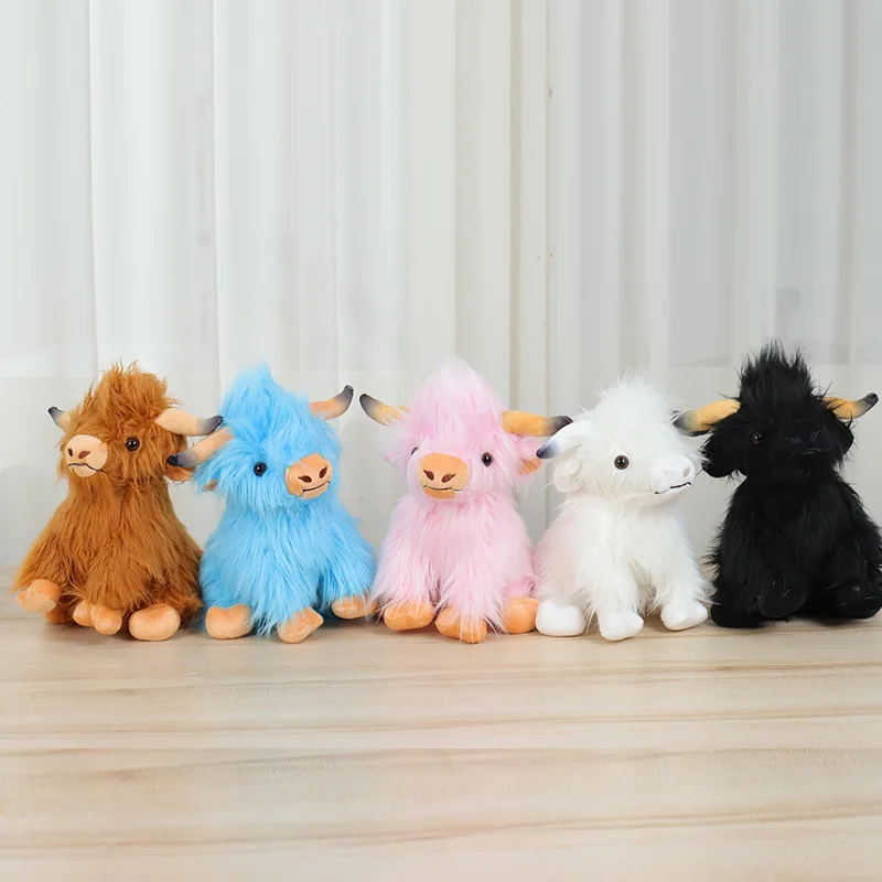 ใหม่อินเทอร์เน็ตคนดัง Highland Cow แฟชั่น Kawaii จําลอง Scottish Highland COW Plush ของเล่นตุ๊กตาวัว