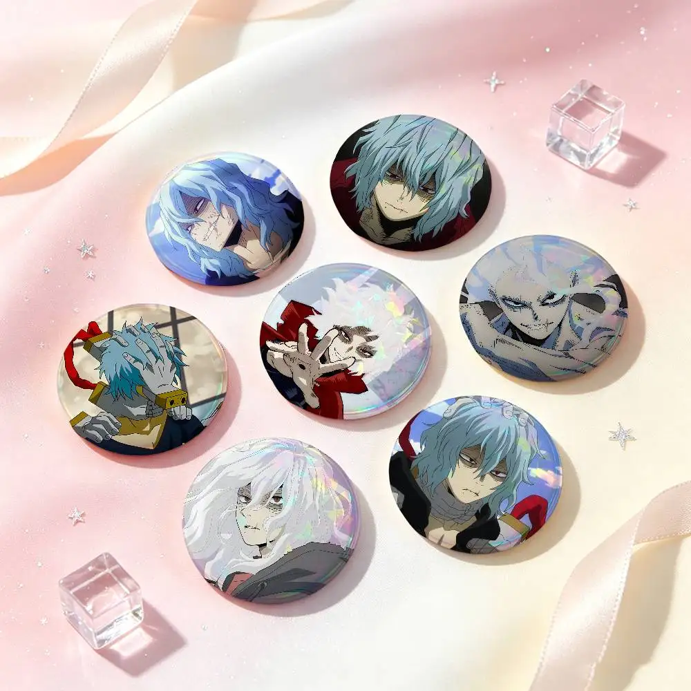 Tomura Shigaraki Anime Figure Badges 25 32 44 58 75 Mm Round Cosplay Pin Bag Decor Fans Collect Friends Gifts Brooch Souvenir