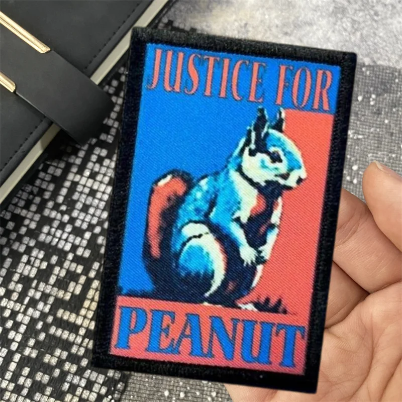 Justice for Peanut Morale Hook and Loop Patch Tactical Patches for Your Hat Personalized Armband Backpack Accessories Stickers