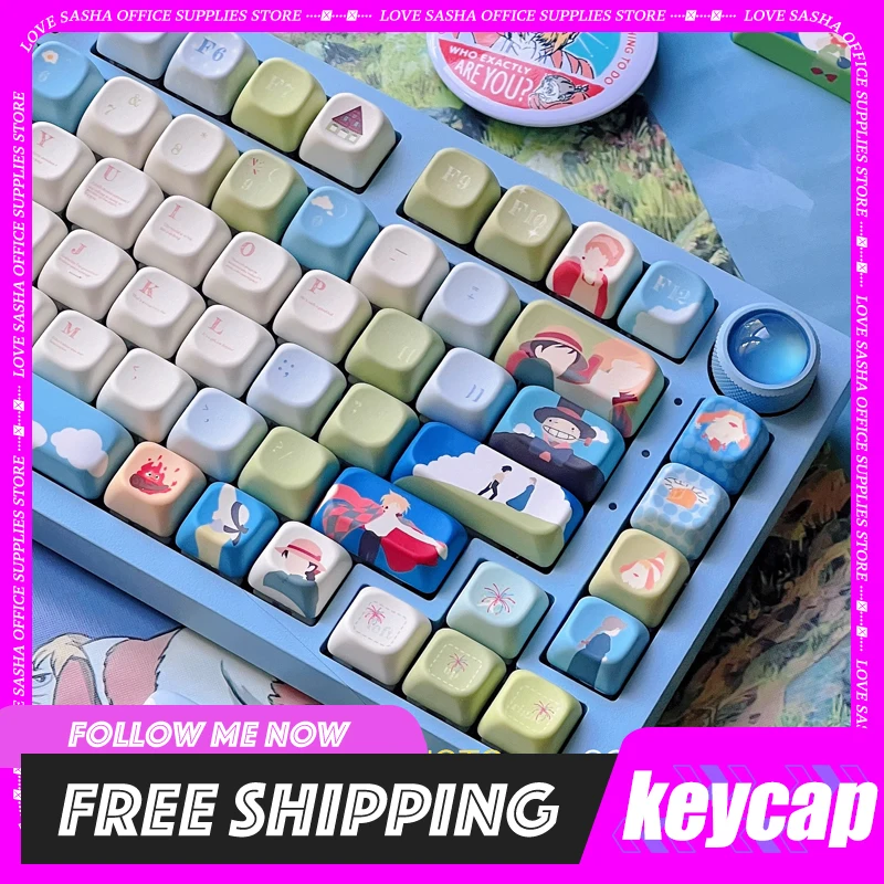 anime cartoon keycaps para meninas teclado mecanico pbt sublimacao termica keycaps personalizacao bonito chaves presentes 01