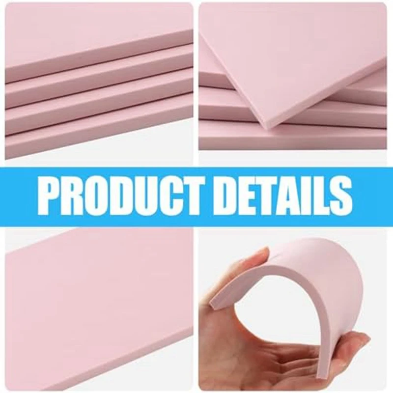 4-Piece 15 X 10Cm Pink Rubber Engraved Linoleum Block Stamp Making Kit For Print Production