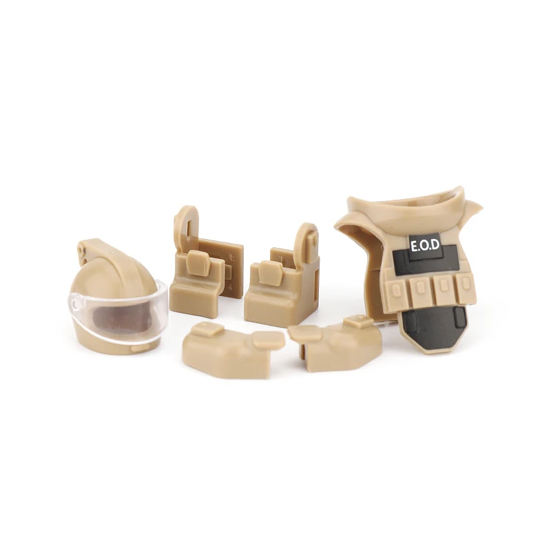 City Police Bomb Disposal Suit Special Forces Equipment Building Blocks Military Soldiers Figures Vest Hat Parts MOC Bricks Toys