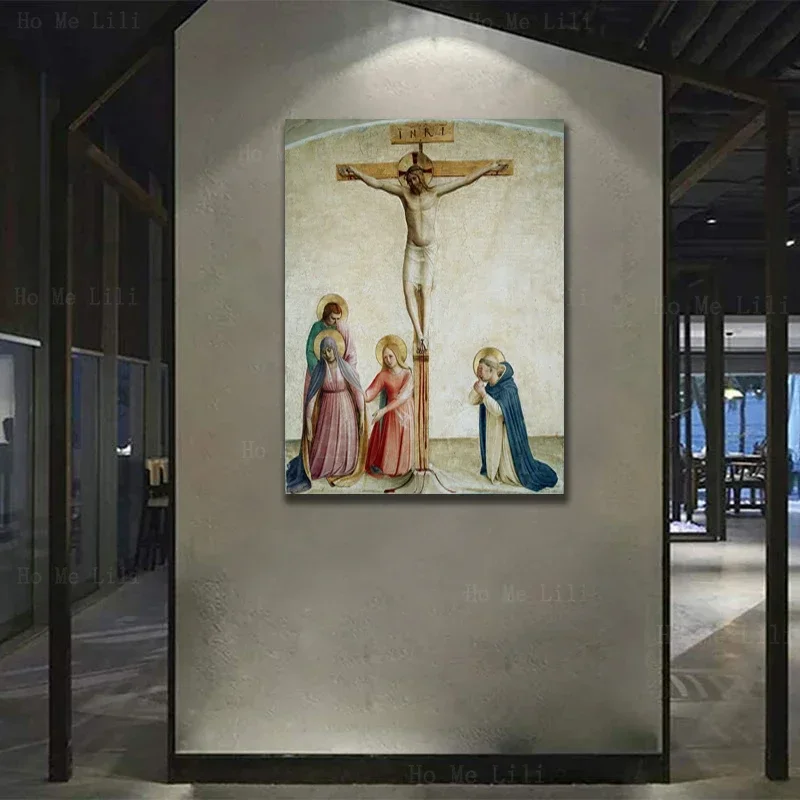 The Crucifixion Of Jesus With The Virgin Mary The Last Judgment Weight Of Soul Canvas Wall Art By Ho Me Lili For Home Decor