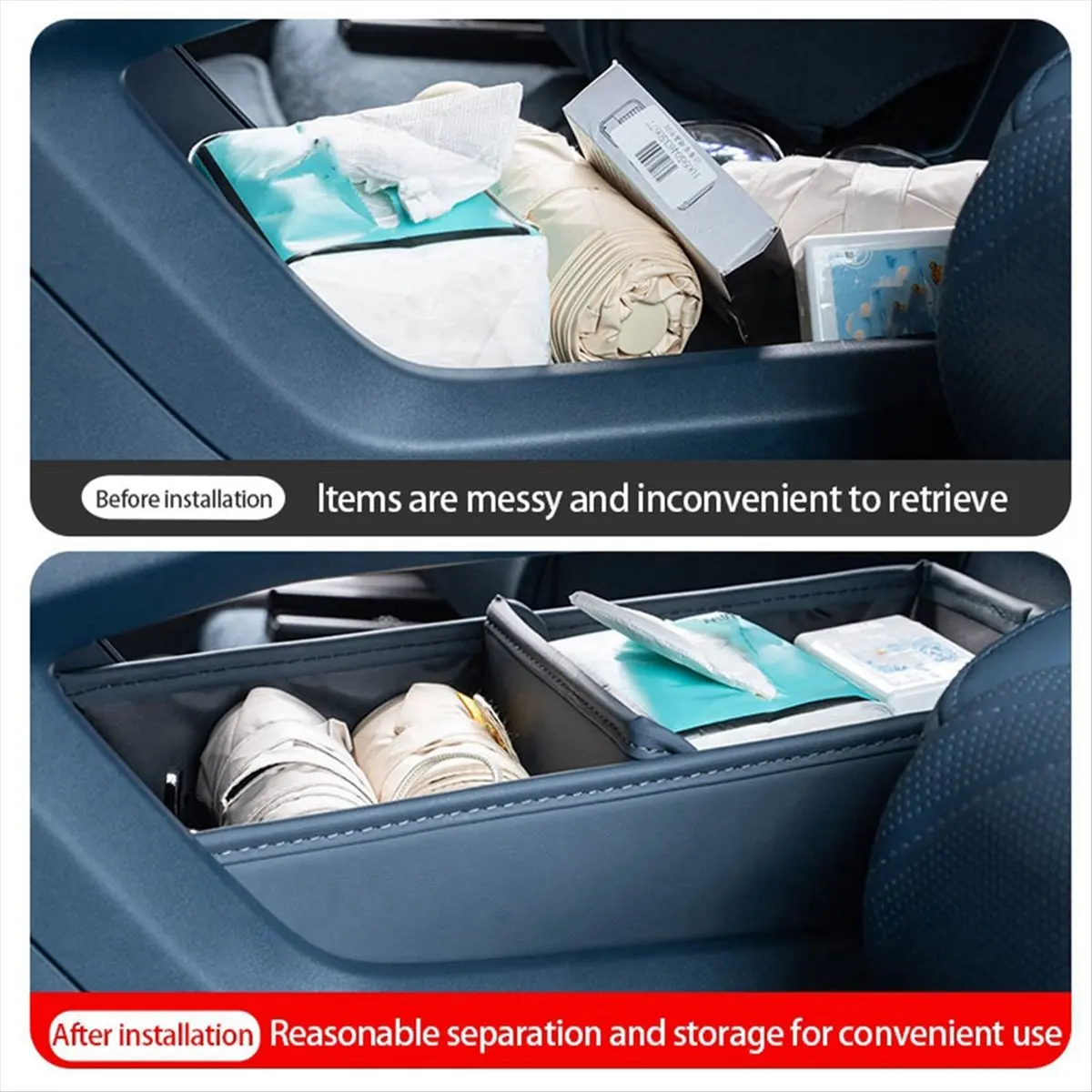 Super Sale For ZEEKR 001 2024 2023 2025 Storage Box Under Central Control Organize and Store Car Interior Accessories Blue
