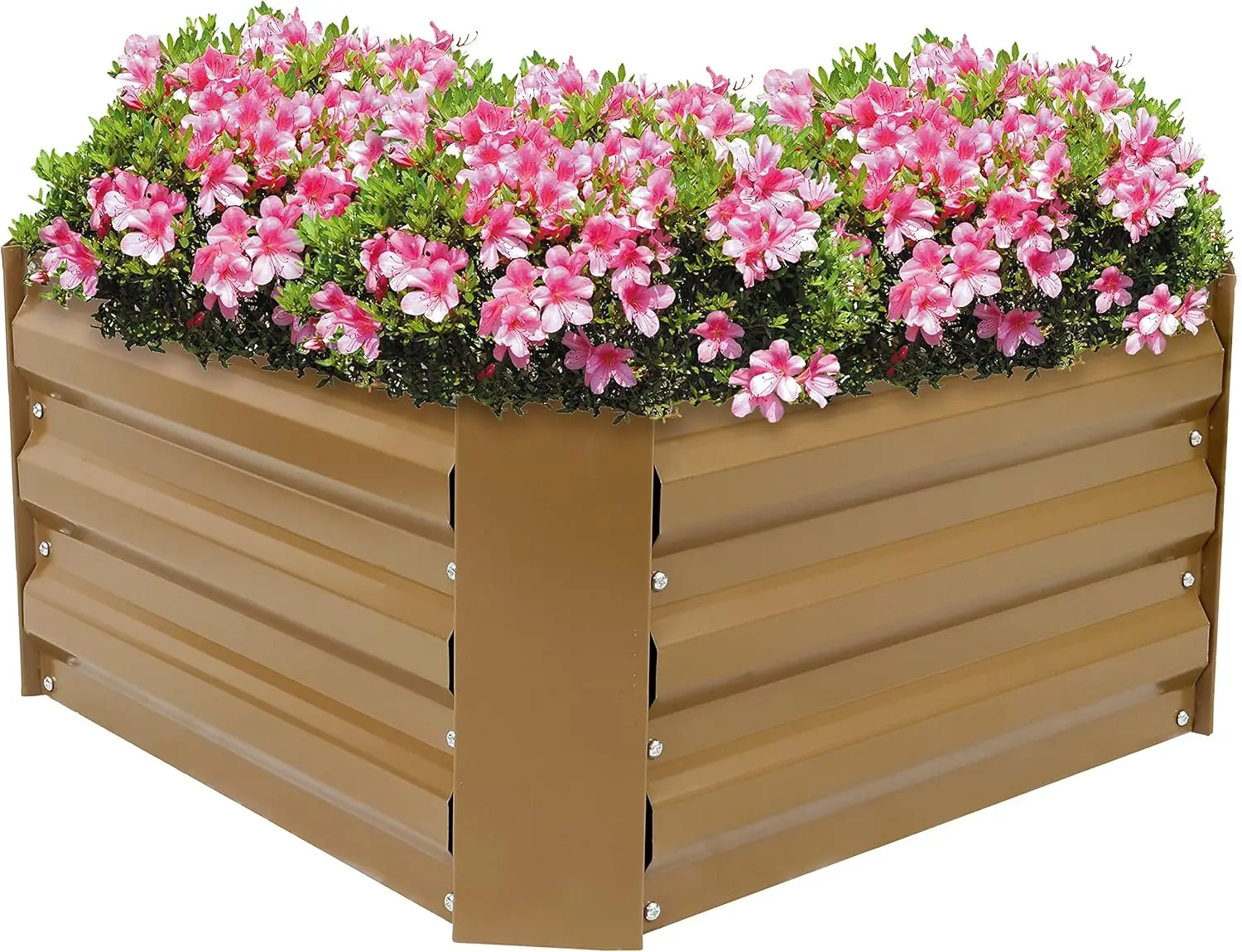 

11.75" H Raised Metal Garden Bed - Galvanized Raised Garden Bed Outdoor for Vegetables and Flowers - Brown - Square