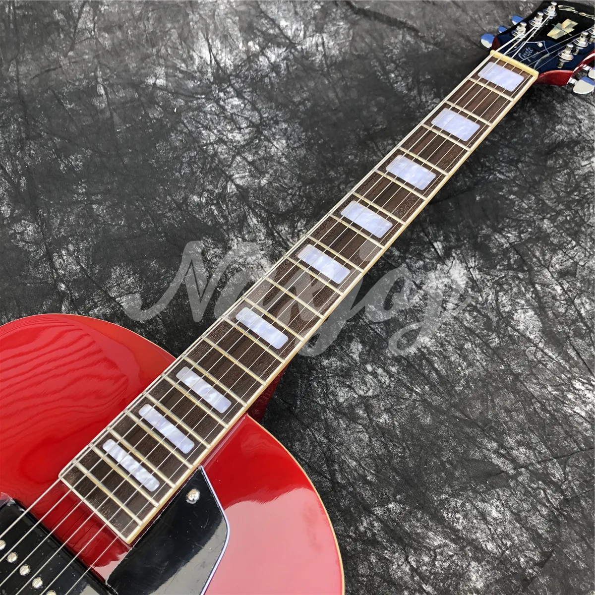 Free Shpping New Grote Red Color Archtop Guitar P90 pickups Jazz Electric Guitar with Hollow Body Guitars