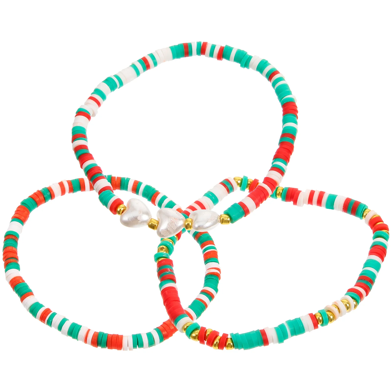 

3 Pcs Colorful Rice Bead Bracelet Christmas Gifts for Girls Beaded Charm Bracelets Women Bracelets Elastic Charms Imitation