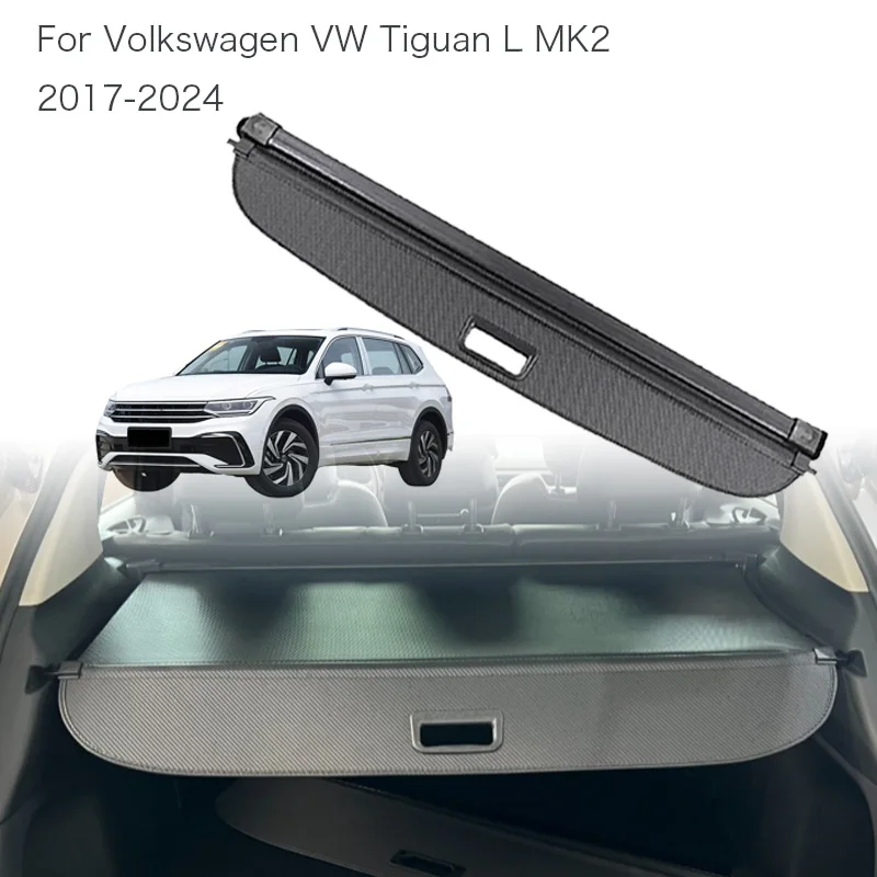 

Auto Trunk Curtain Organizer Cover For Volkswagen VW Tiguan L MK2 2017-2024 Car Cargo Cover Trunk Rear Rack Luggage Storage