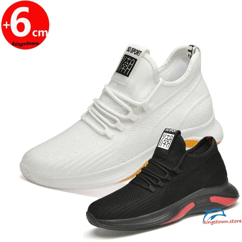 sneakers  Running  shoes jogging Classic White Lace-up Oxford Shoes for Men with 6cm Height Increase Insoles Plus Size 37-44