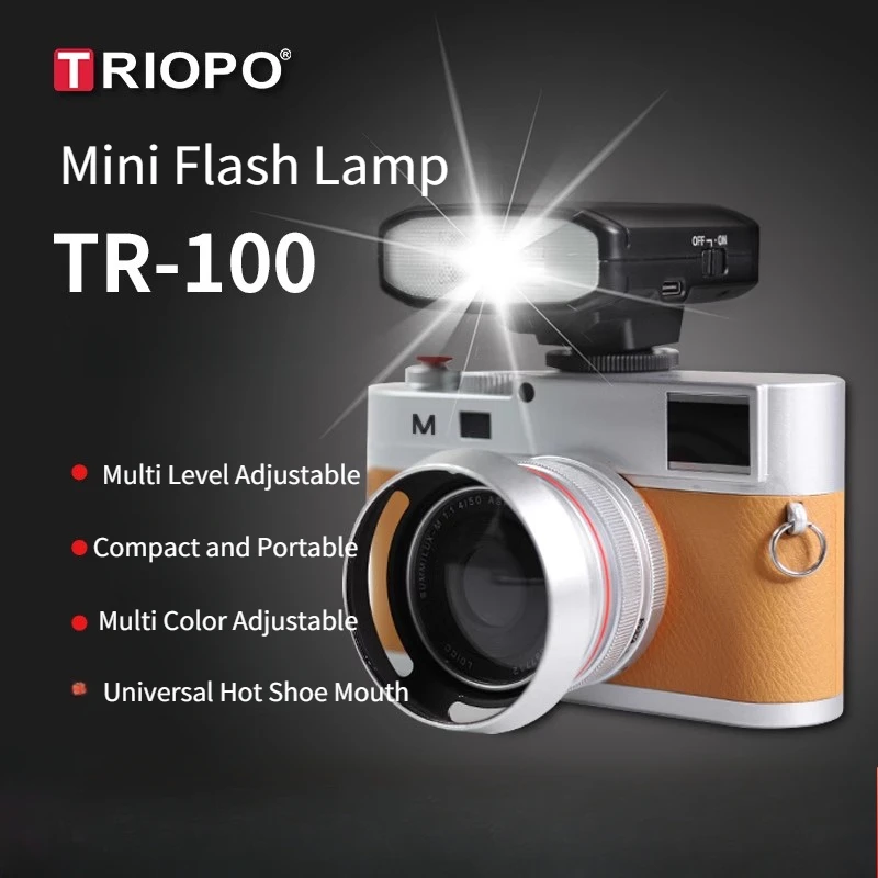 TRIOPO Portable TR100 Camera Flash Multi Level Adjustable Mirrorless Camera Flash DSLR External Light for Canon Nikon Sony Fuji