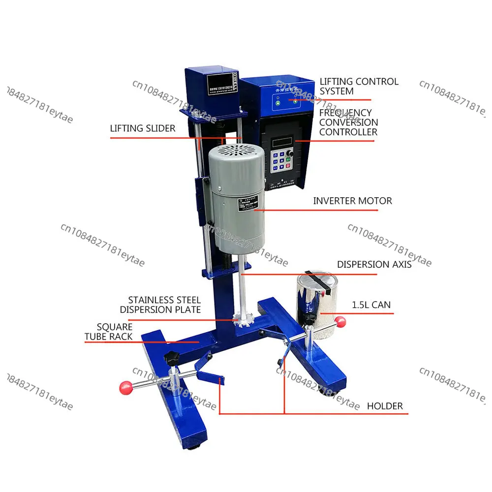 750W 8KG  Stirring Disperser, Digital Display Timing Automatic Lifting High-Speed Frequency Conversion Mixer