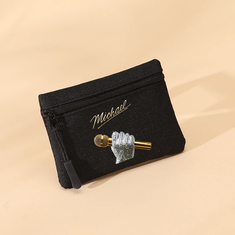 Michael Jackson Mini Wallet Girl Boy Coin Purse Fashion Small Zipper Purse Creative Portable Card Storage Bag Money Pouch Gift