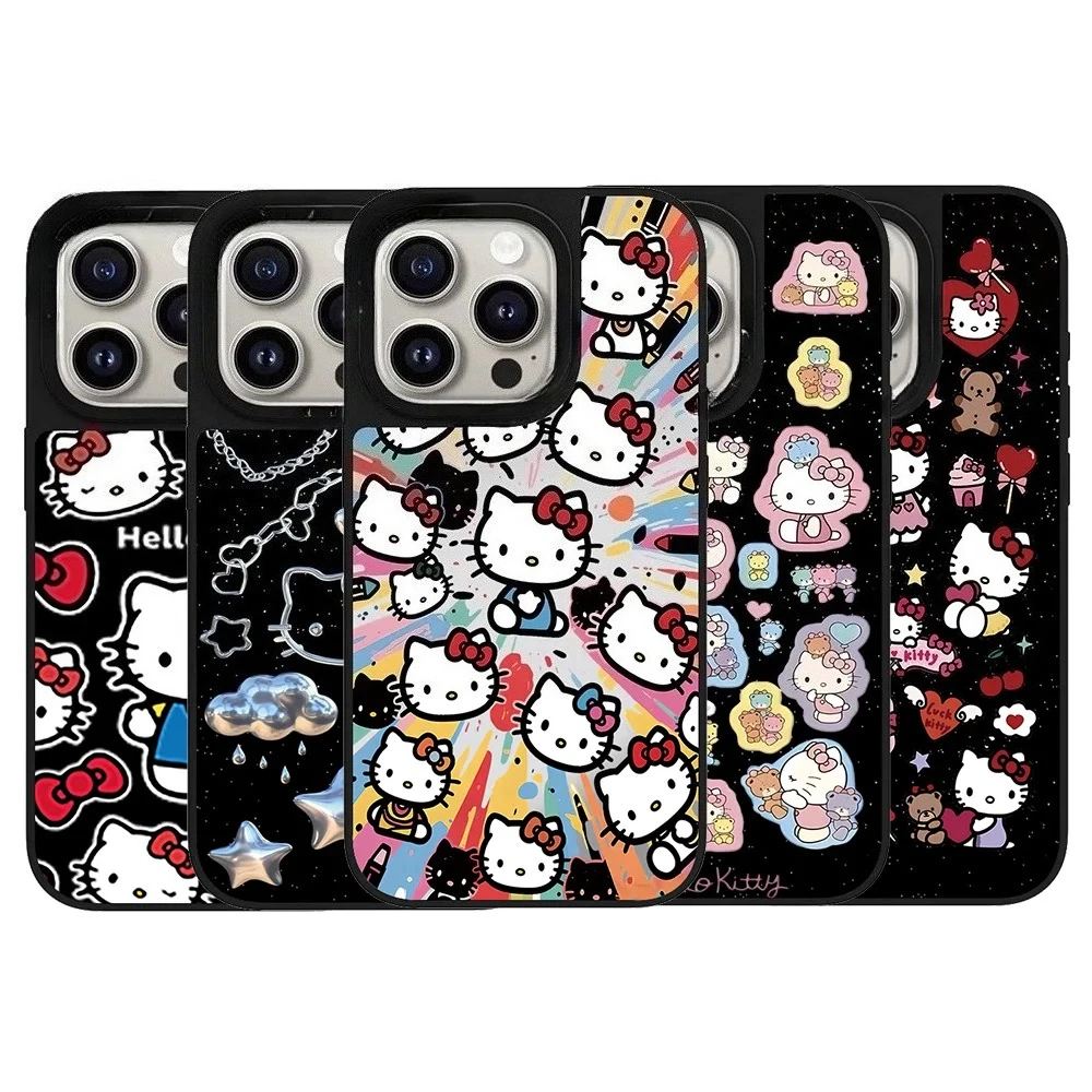 Cartoon Sanrio Hello Kitty Arcylic Magnetic Case for Apple IPhone Air 17 Pro Max 16 15 14 13 Wireless Charge Anti-drop Cover