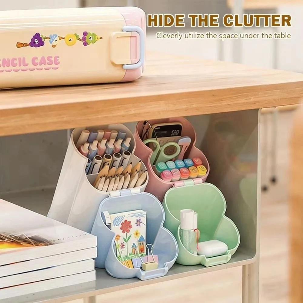 Creative Desktop Slanting Organizer Large Capacity Cartoon Slanted Pen Holder Sturdy Simple Oblique Pen Container School Use