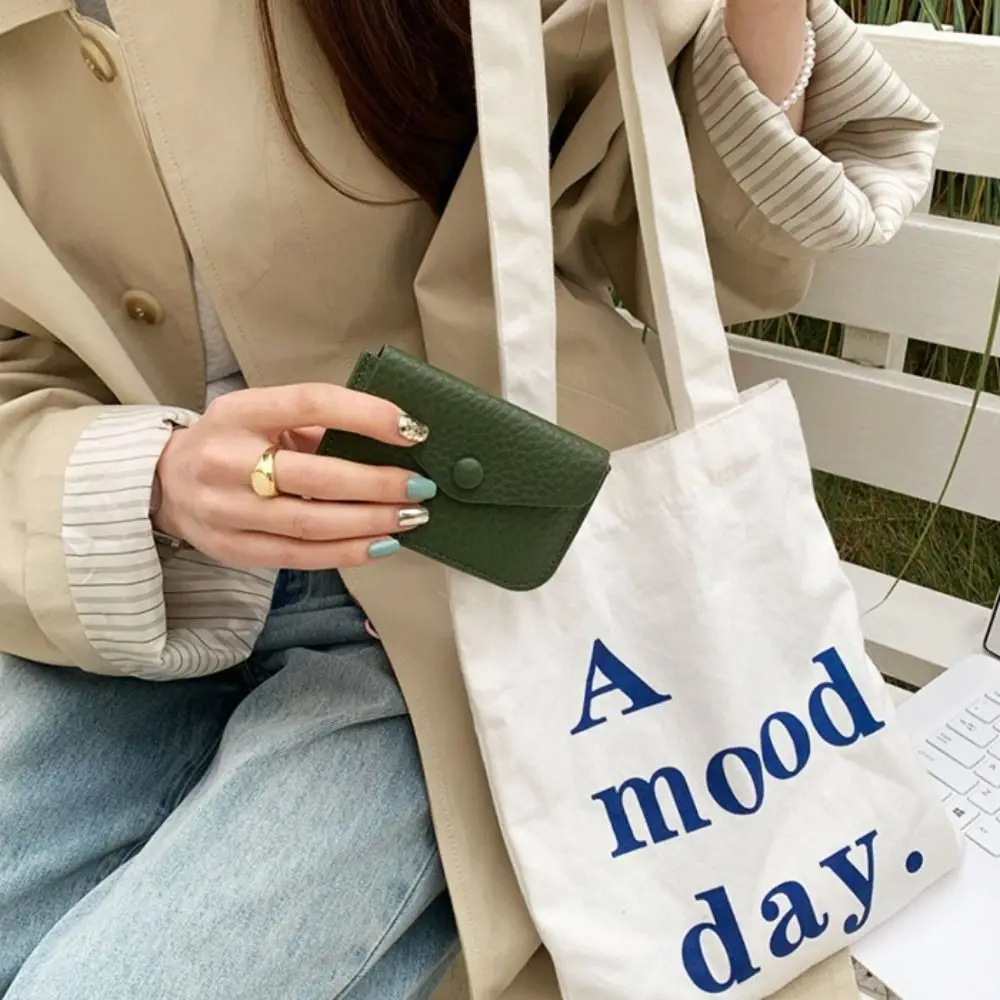 PU Leather Lichee Pattern Wallets Card Bag Korean Style Short Clutch Bag Portable Multifunctional Envelope Change Bag Outdoor