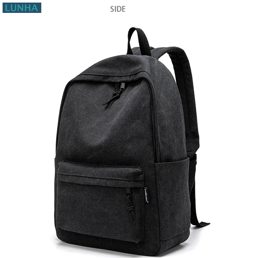 Men Canvas Backpack Unisex Laptop School Bag for Teenagers Students Daily Commute Travel Outdoor Sports Casual Riding Daypack