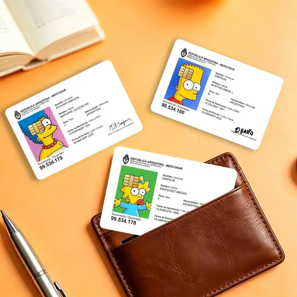 ID S-simpsons Cartoon Waterproof Card Stickers For Credit Cards Debit Cards And Transit Cards 4pcs