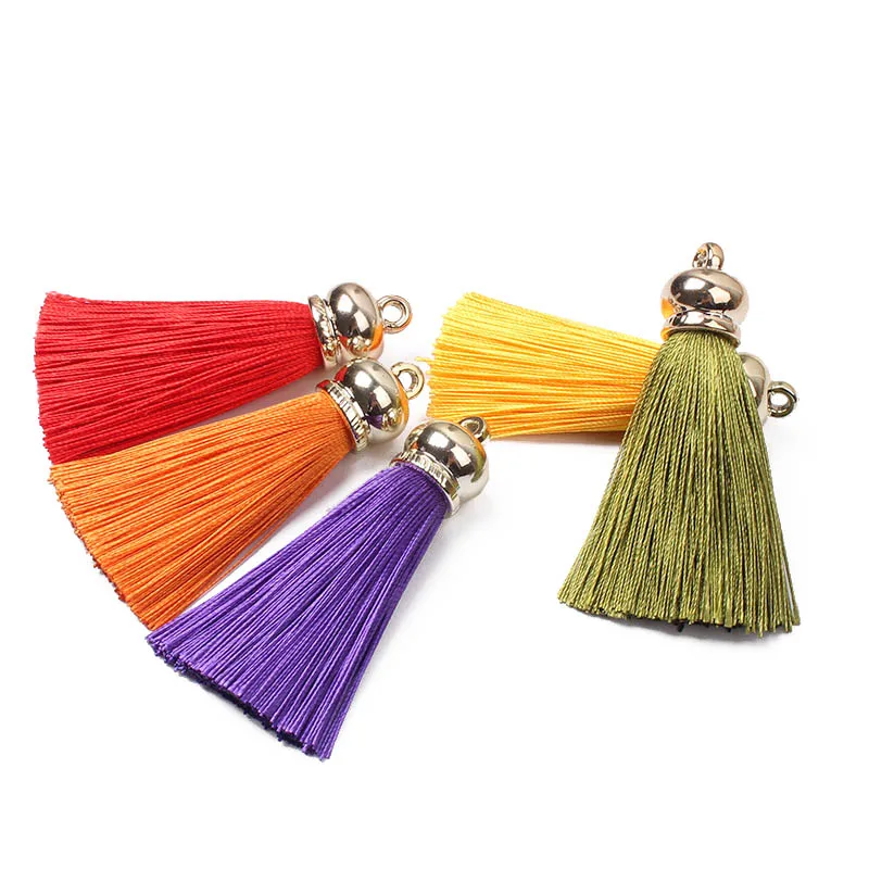 5pcs 12CM Mixed Cotton Silk Tassels Earrings Charm Pendant Satin Tassels for DIY Jewelry Making Findings Materials Components B