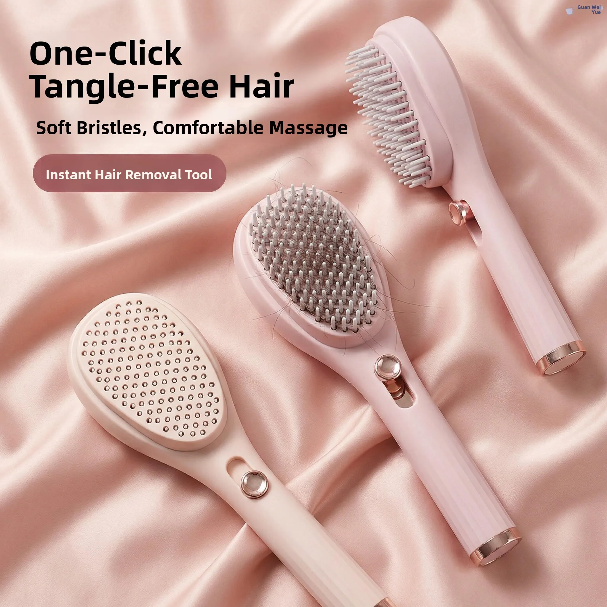 

Girls Comb No Tangle Smooth Hair Small Student Brush Non-Damaging Top Fluffy Brush Portable Hair Care Plastic Comb