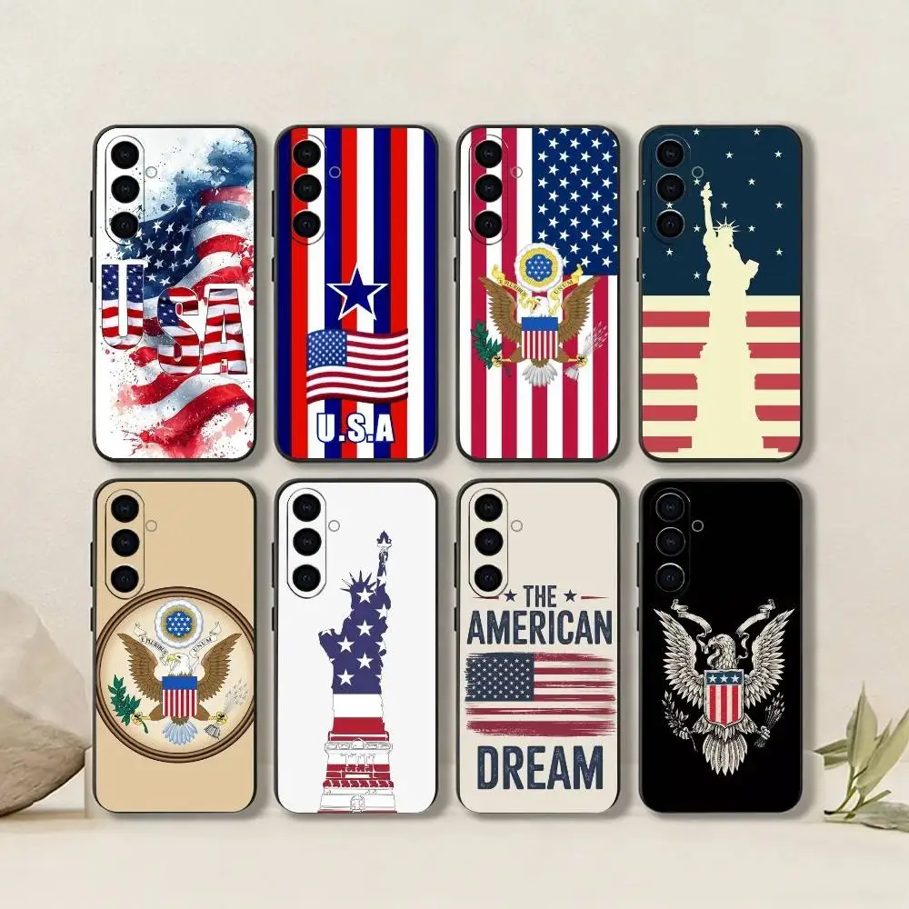United States-National Emblem of the USA   Phone Case Black Silicone Soft For Samsung Galaxy A73,A72,A71,A70,A53,A52,A51