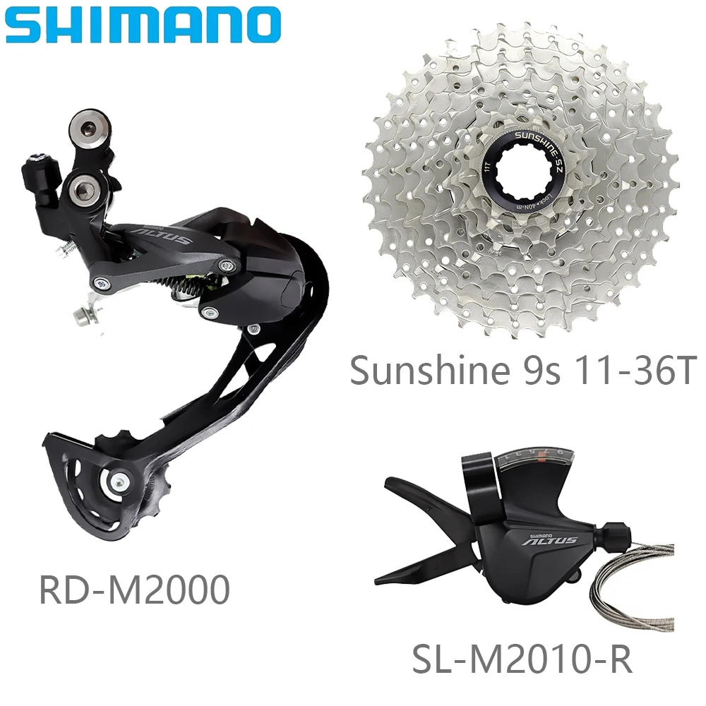 

SHIMANO M2000 Group 1x9 Speed 9s SL-M2010 Right Shifter Lever RD-M2000 9v Rear Derailleur 36/40/42/46T Cassette