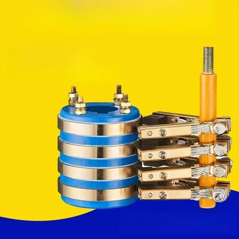 4 way collector ring assembly conductive slip ring / copper carbon brush support / return ring copper