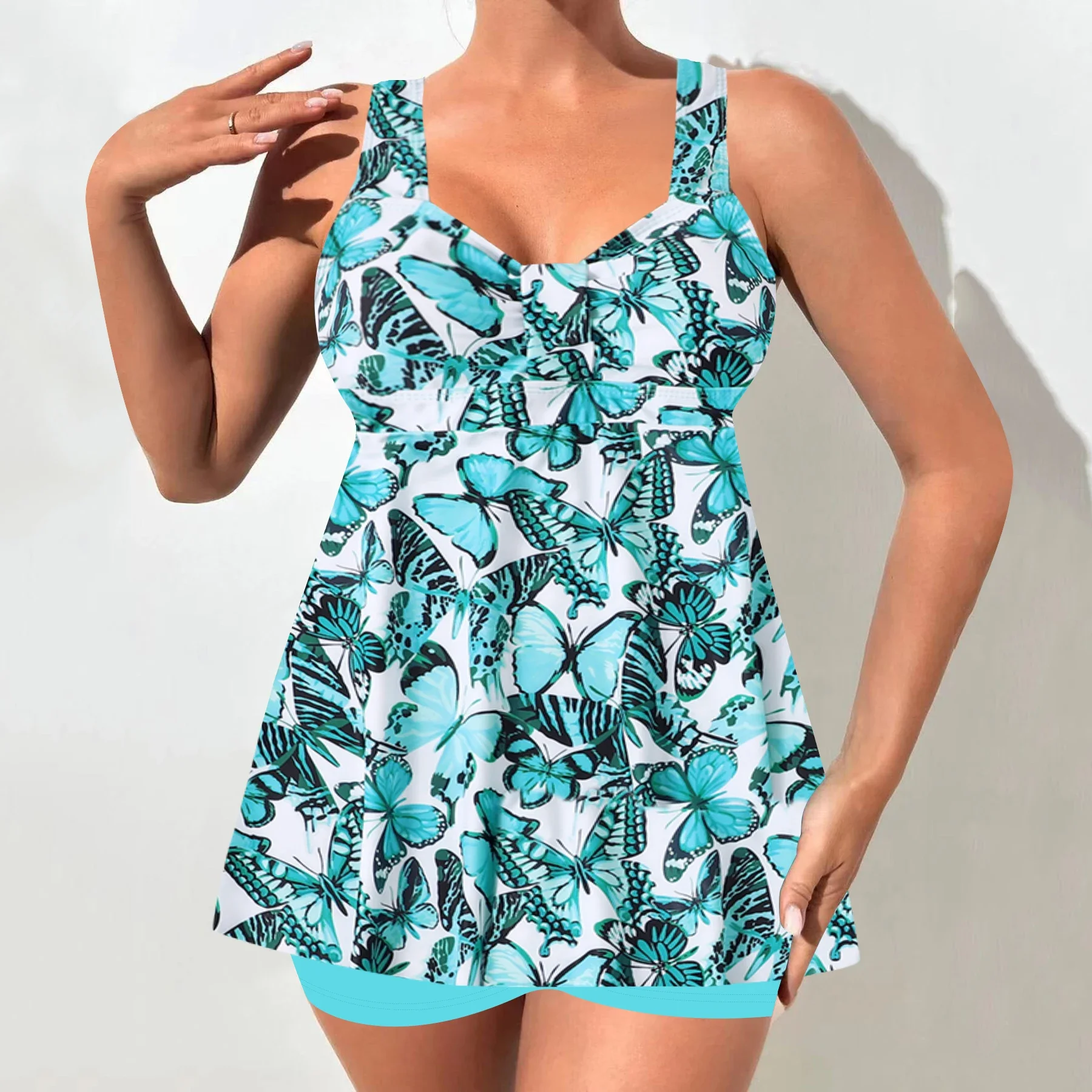 Floral Print V Neck Tankini Sets, Summer Sexy Bikini  Two Pieces Swimsuit, Women's Swimwear & Clothing   Fashion Beachwear