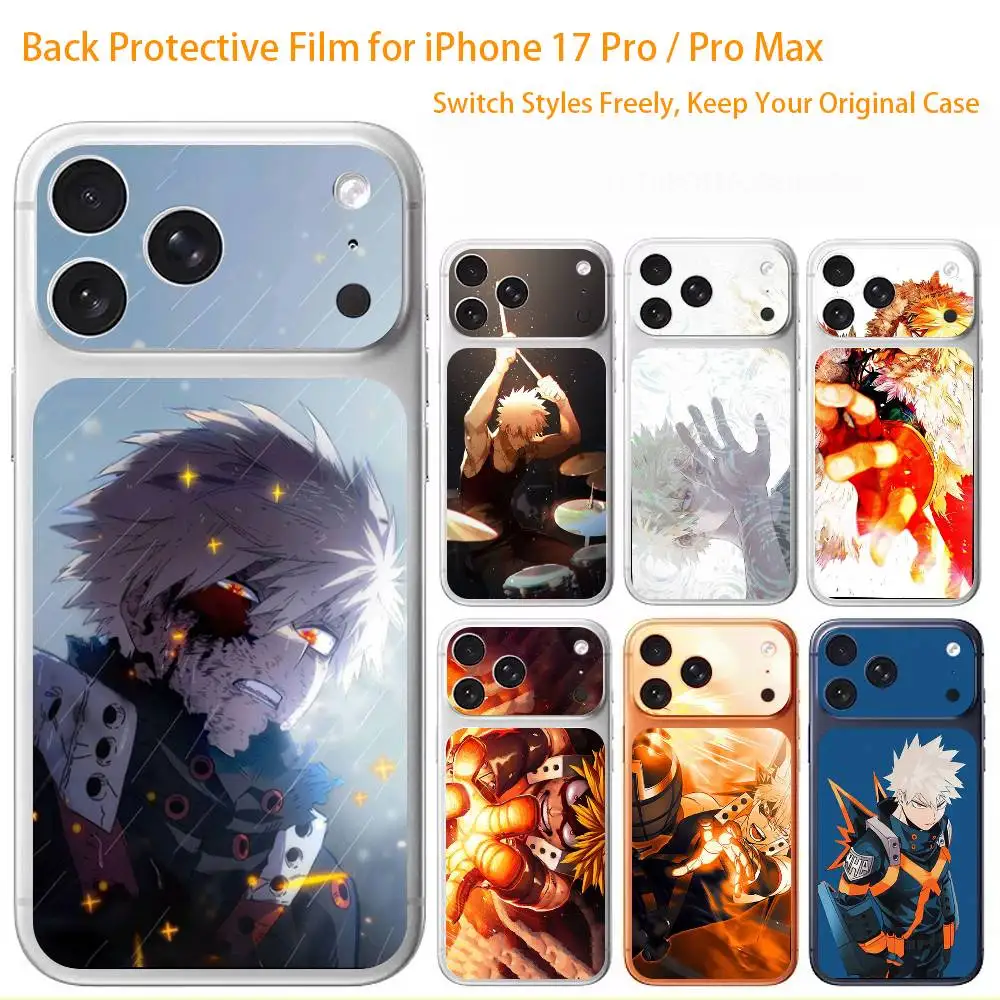 

My Hero B-Bakugou K-Katsuki Premium Skin Wrap for iPhone 17 Pro/Max, Back Frame Camera Protective Decal (Not Case)