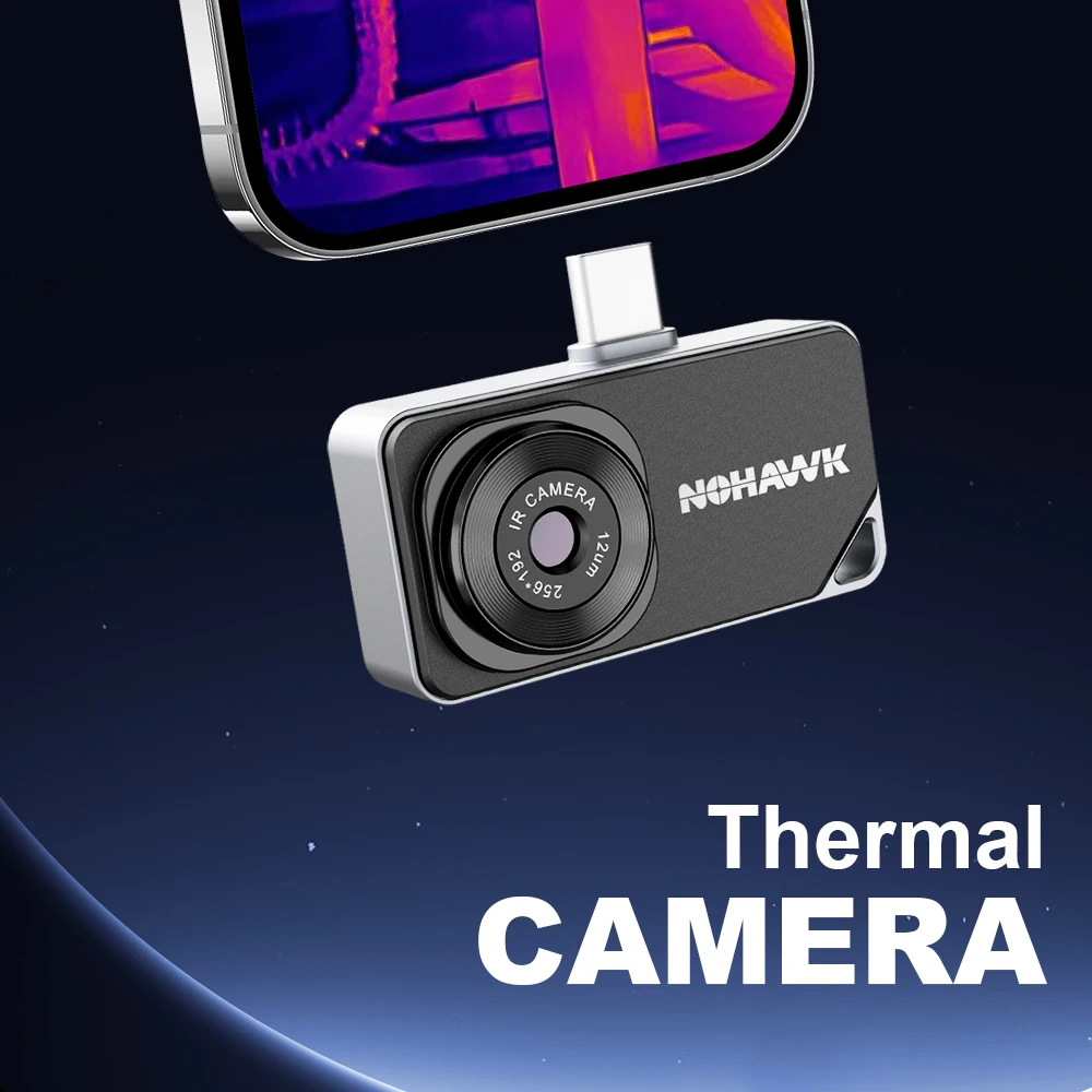 Nohawk IR Thermal Imager 256x192 Super Resolution Thermal Imaging Camera for iOS & Android Thermal Camera