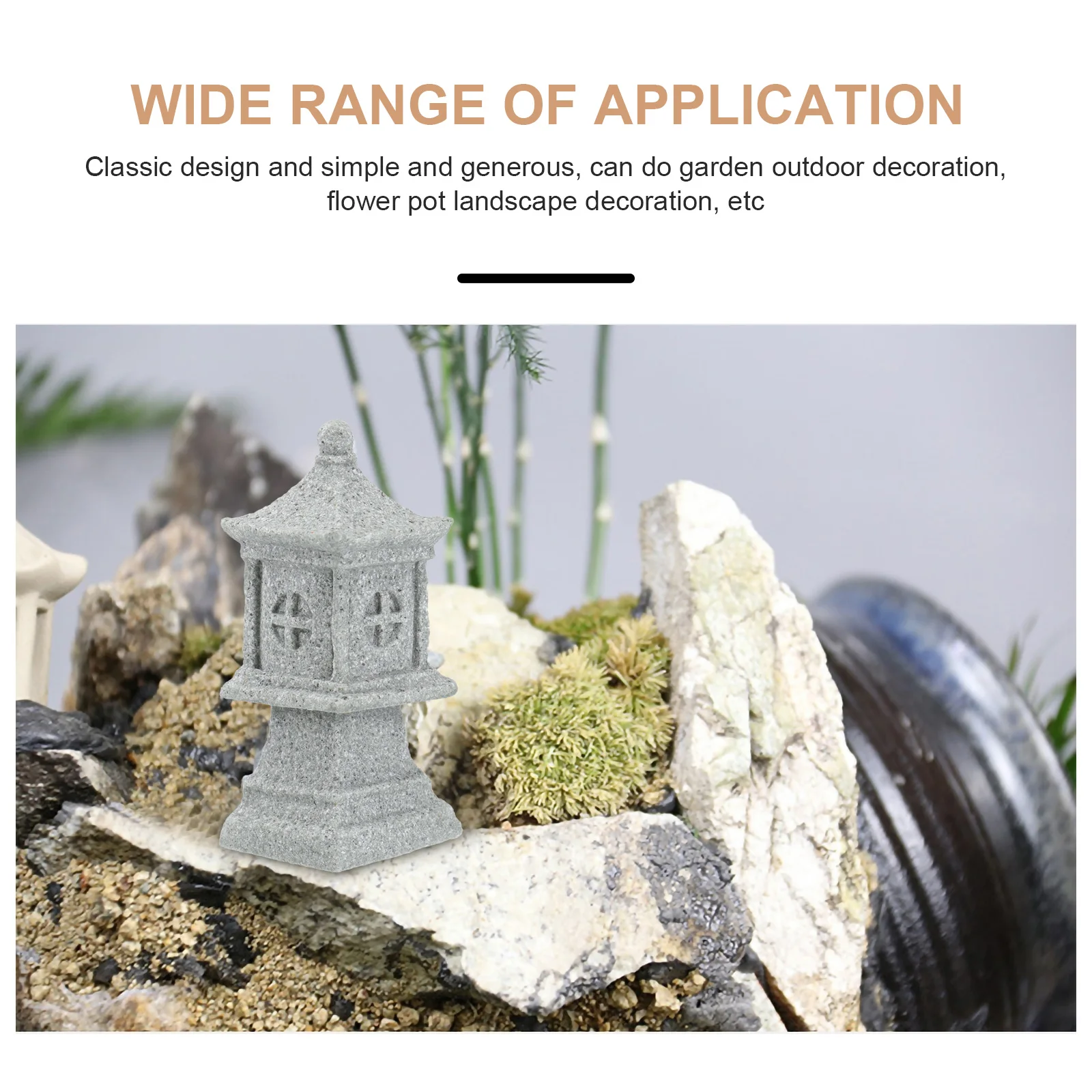 

3pcs Simulated Sandstone Pavilion Figurines Chic Micro Landscape Ornament Desktop Decor For Mini Garden Bonsai Decoration Grey