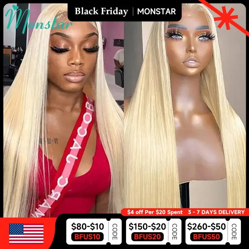 Blonde 613 13x6 HD Lace Forehead Wig Blonde Human Hair Wig Straight 13x4 Glueless Garment Pre-Pull Brazilian 150 Density 22 Inch