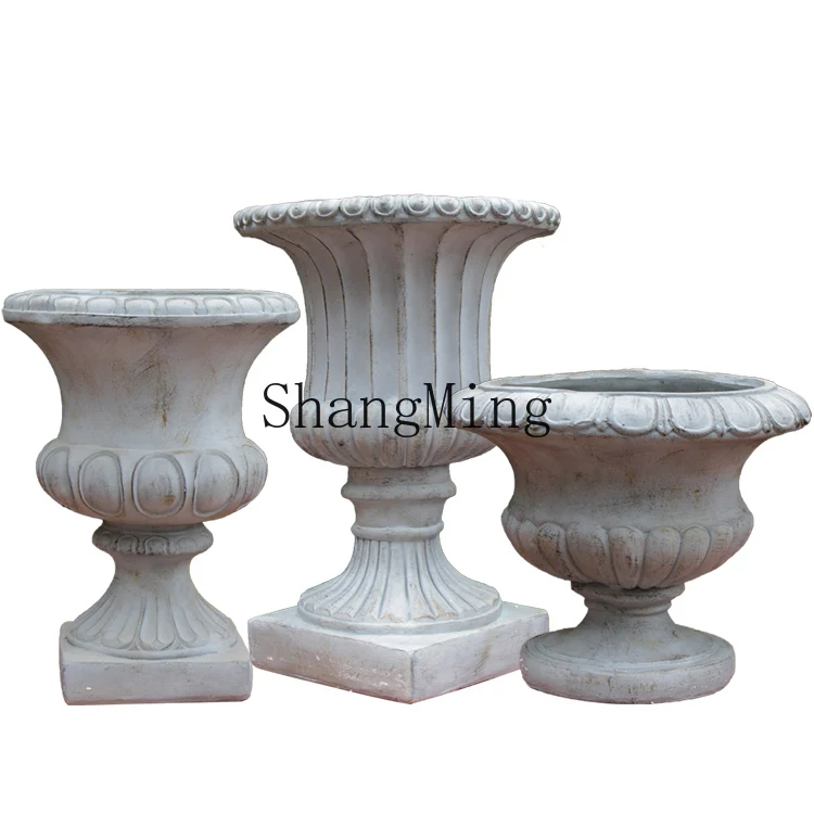 

HJ large flower pot garden garden decoration ornament retro outdoor villa entrance balcony view