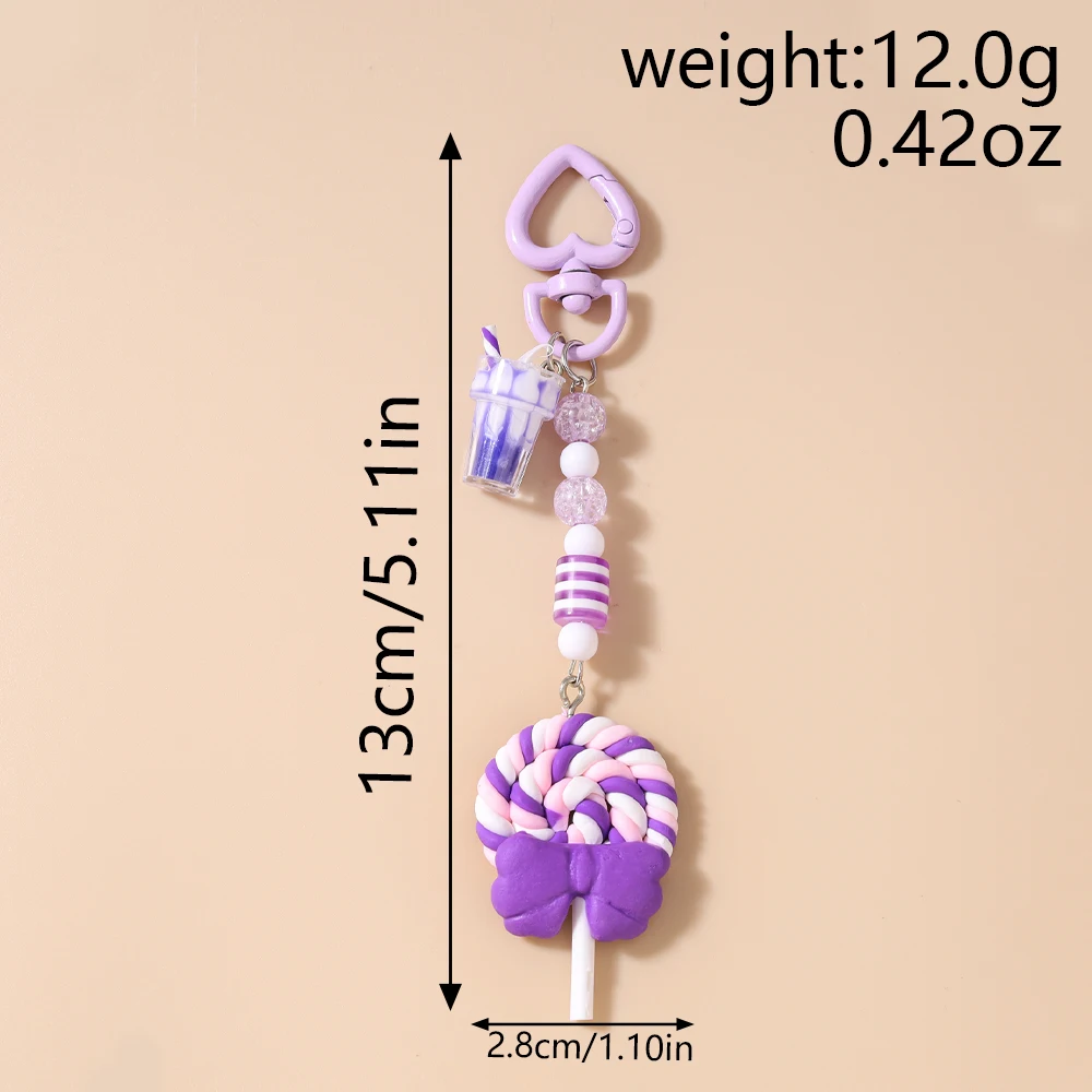 Pretty Resin Candy Lollipop Keychain, Juice Pendant