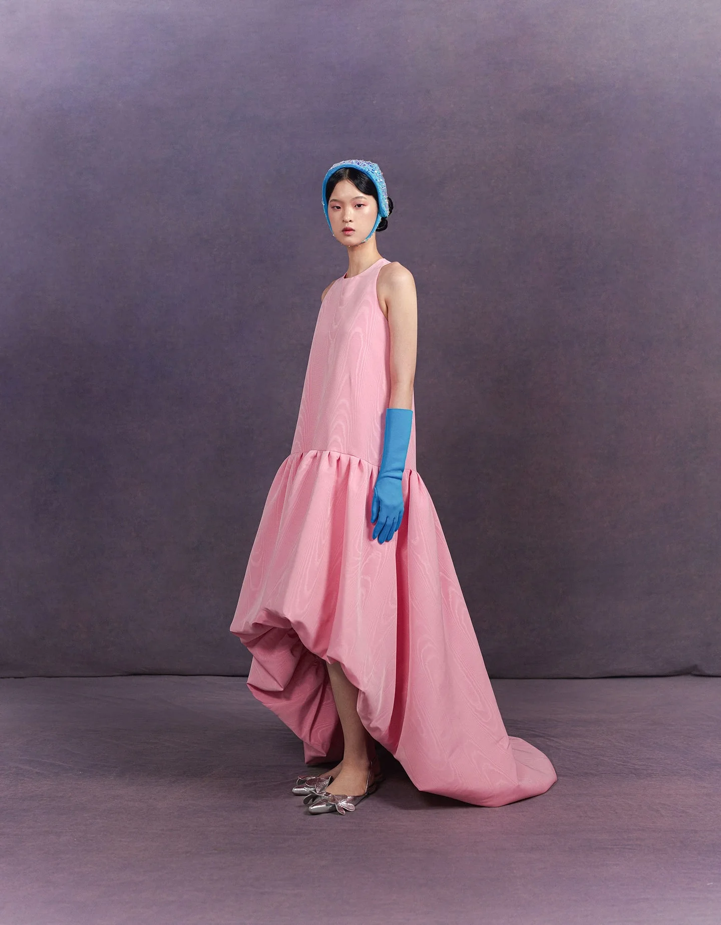 Haute Couture Pink Long Evening Dresses Simple Fashion High Low Taffeta Women Prom Party Dress شارون سعيد Oversize Formal Gowns