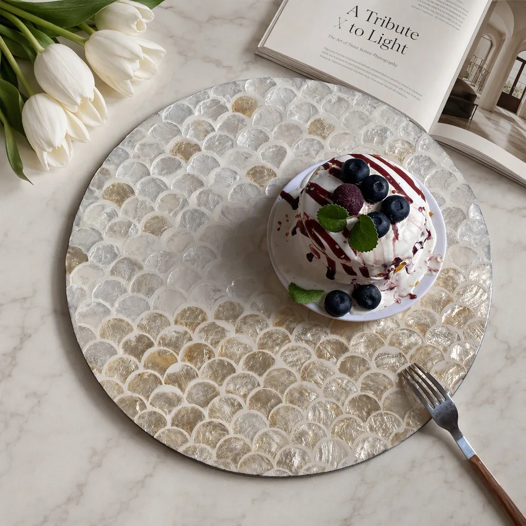 Light luxury retro fish scale pattern fruit plate, high-end refreshment, heart plate, fruit plate, household tray