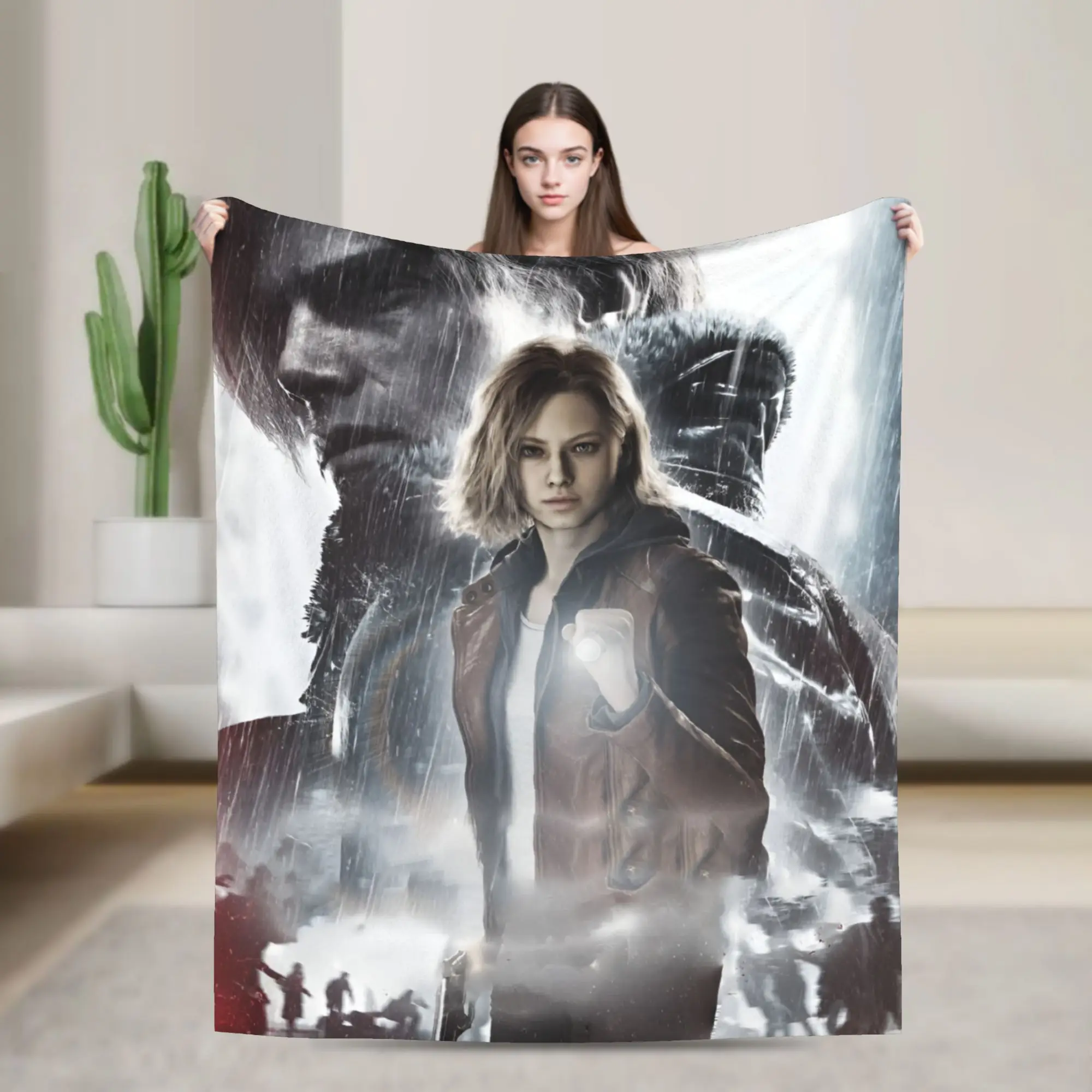 Custom R-Residents Evils 9 Blankets Warm Flannel Shooting Game Throw Blanket for Home Bedroom Sofa