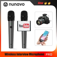 NUNAVO micrófono inalámbrico entrevista profesional microfeono micrófono mango transmisión micrófono de mano para iphone teléfono inteligente