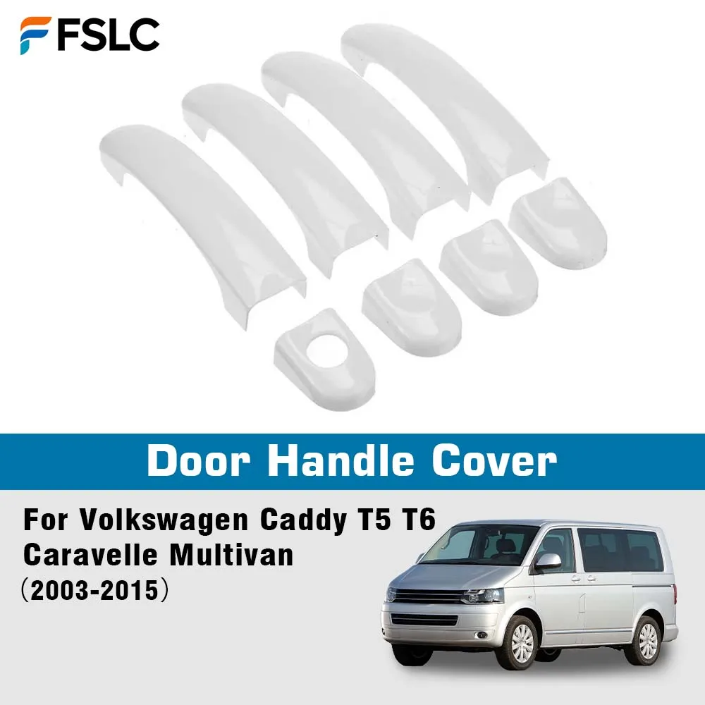 

Car Decoration White Door Handle Cover For Volkswagen Caddy T5 T6 Caravelle Multivan 2003-2015 Cars Accessories Exterior Styling
